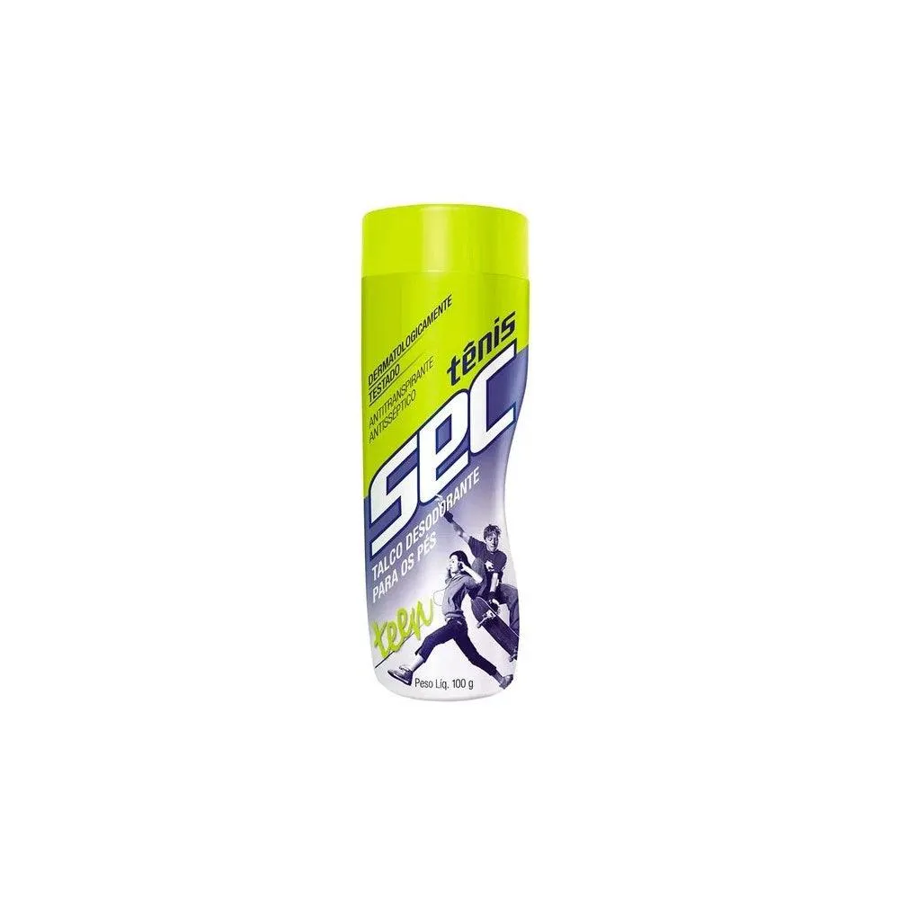 Talco para Pés Tênis Sec Teen Antisséptico Antitranspirante Juvenil 100g