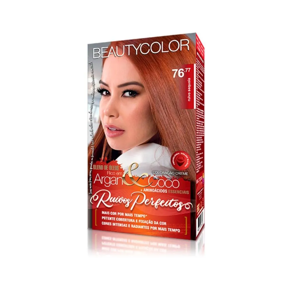 Tintura Beauty Color Ruivos Perfeitos Kit 76.77 Ruivo Sequoia