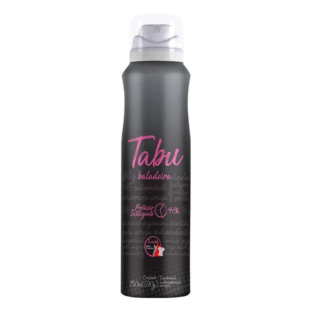 Desodorante Antitranspirante Aerosol Tabu Baladeira Feminino 48h 150ml
