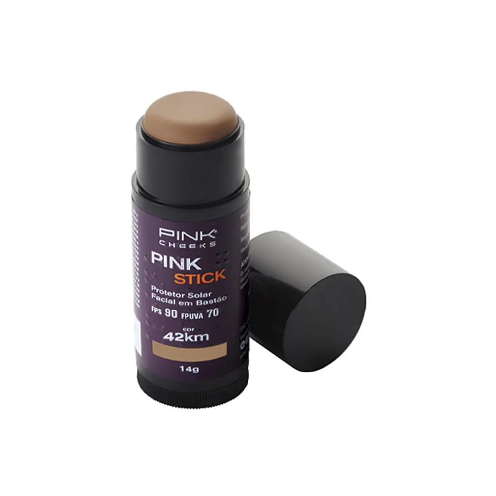 Protetor Solar e Base Pink Stick Fps90 Fpuva70 42Km - 14G - Pink Cheeks
