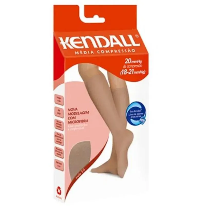 Meia 3/4 Media Compressão com Ponteira Mel 18-21mmhg Kendall Gg