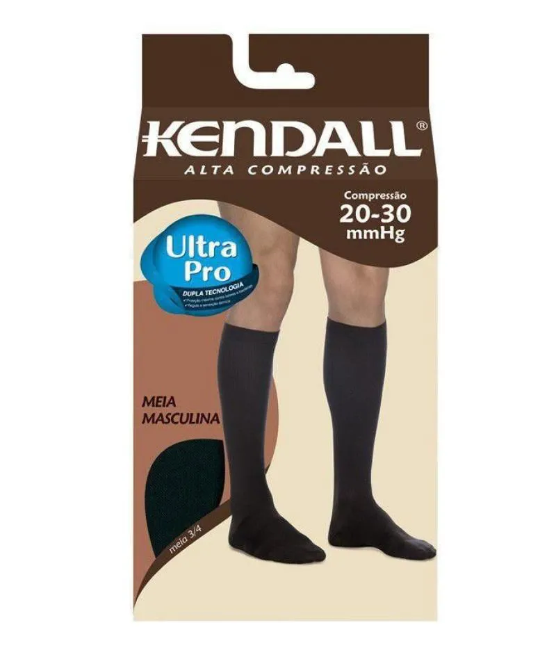 Meia Masculina Alta Compressão com Ponteira 20-30mmhg Kendall M Marrom