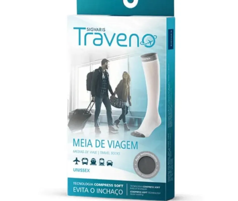 Meia para Viagem Sigvaris Traveno M Preto