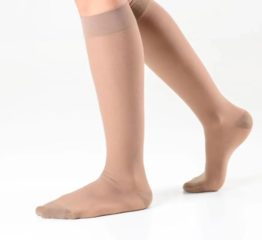 Meia 3/4 Sigvaris Ever Sheer 20-30mmhg Fechada G Bege