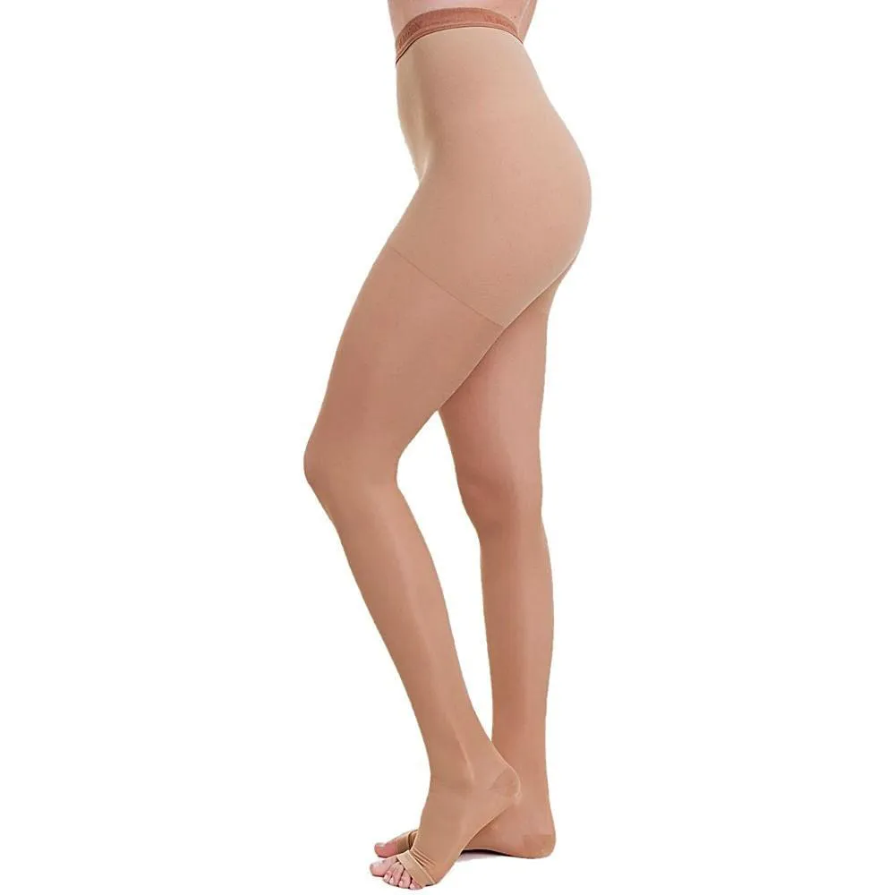 Meia-calça Comfortline 20-30mmhg Aberta Bege Tam M Longa