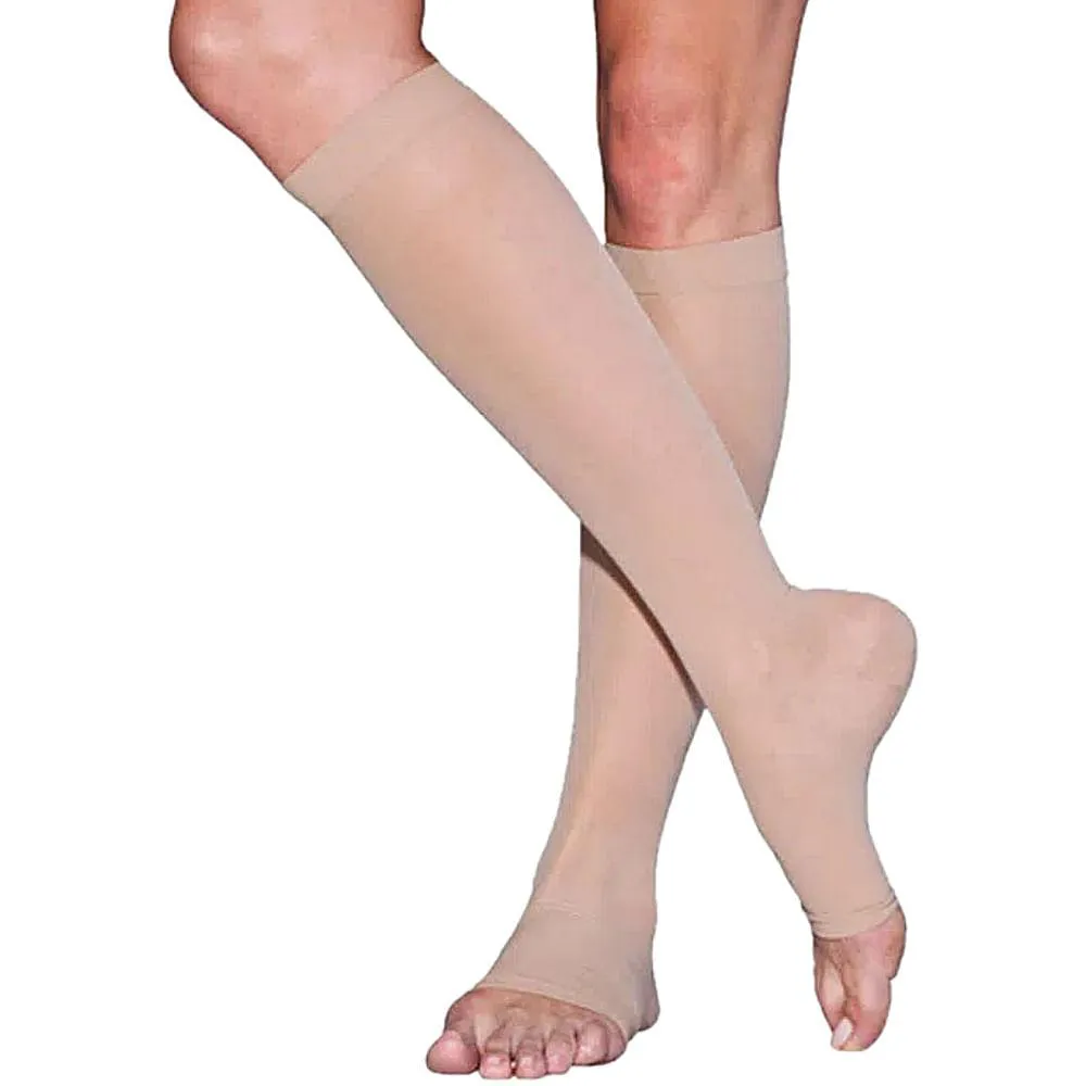 Meia 3/4 Sigvaris Ever Sheer 20-30mmhg Aberta Natural P3