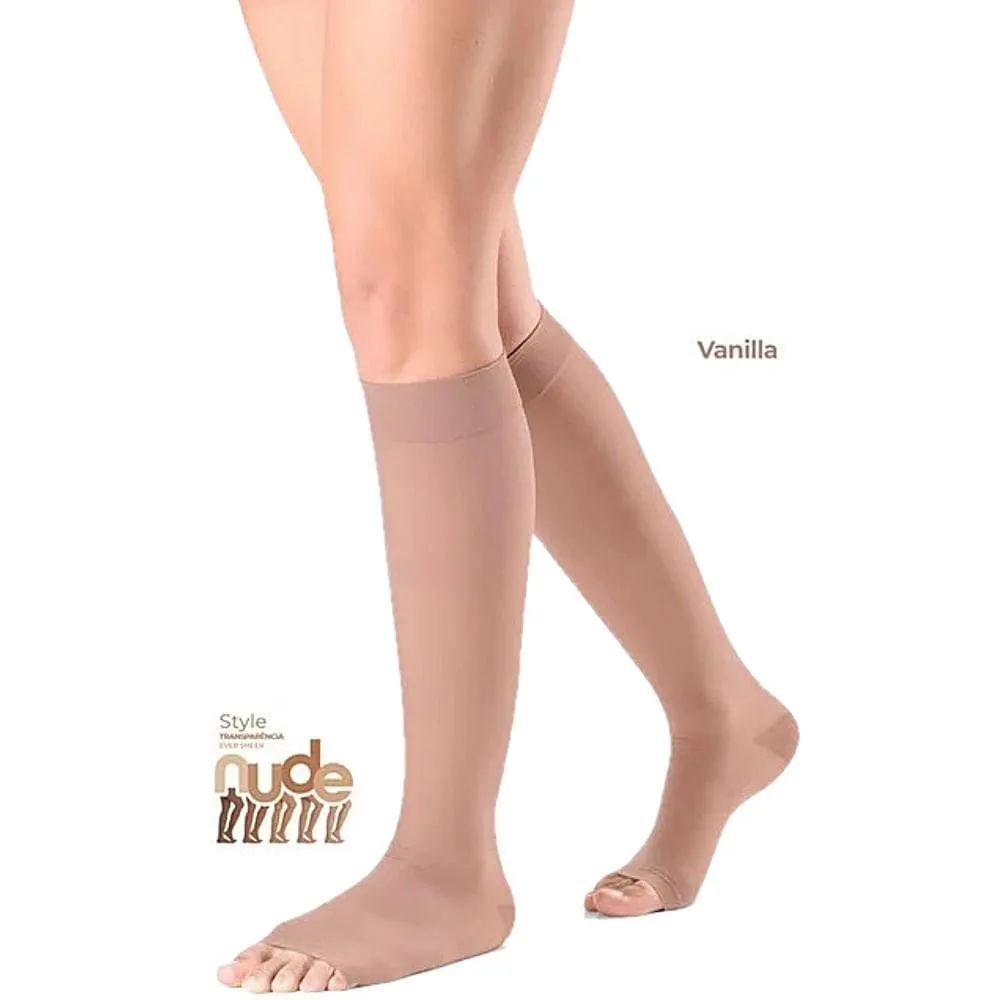 Meia 3/4 Sigvaris Ever Sheer 20-30mmhg Aberta Vanila M2