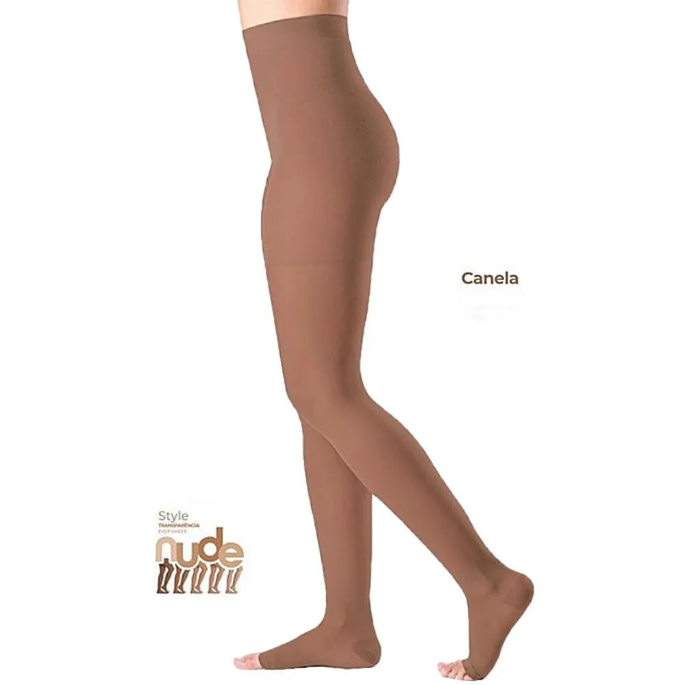 Meia-calça Ever Sheer 20-30mmhg Aberta Canela G2