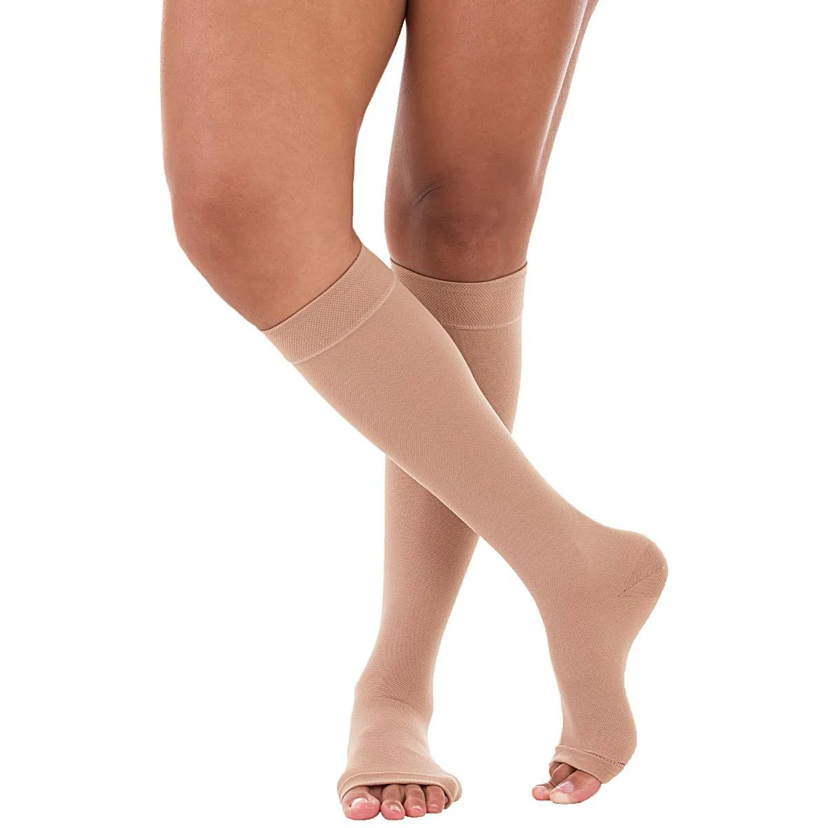 Meia de Compressão 3/4 Comfortline Cotton Venosan - Bege - 30-40mmhg - Longa - Tamanho M
