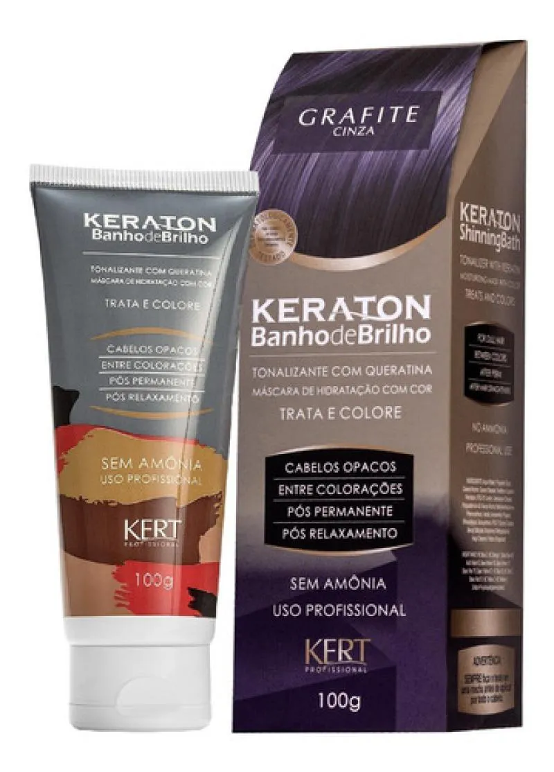 Banho de Brilho Grafite Tonalizante Keraton Kert 100g