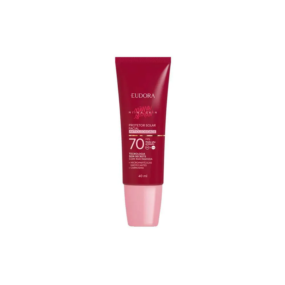 Eudora Niina Skin Fps 70 Protetor Solar Facial Antioleosidade 40ml