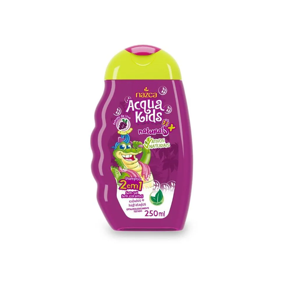 Shampoo Nazca Acqua Kids 2x1 Uva e Aloe Vera 250ml