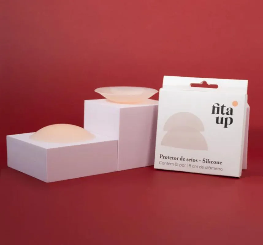 Protetor de Mamilo de Silicone Ultra-fino Creme - Fita Up