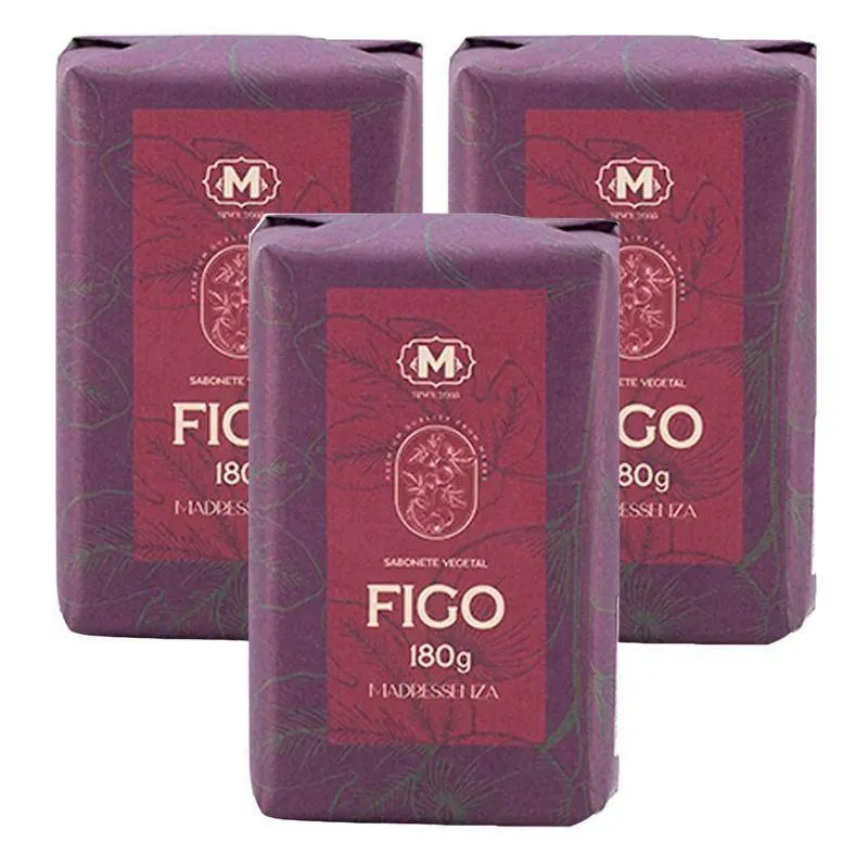 Kit 3 Sabonetes em Barra Figo Madressenza 180g