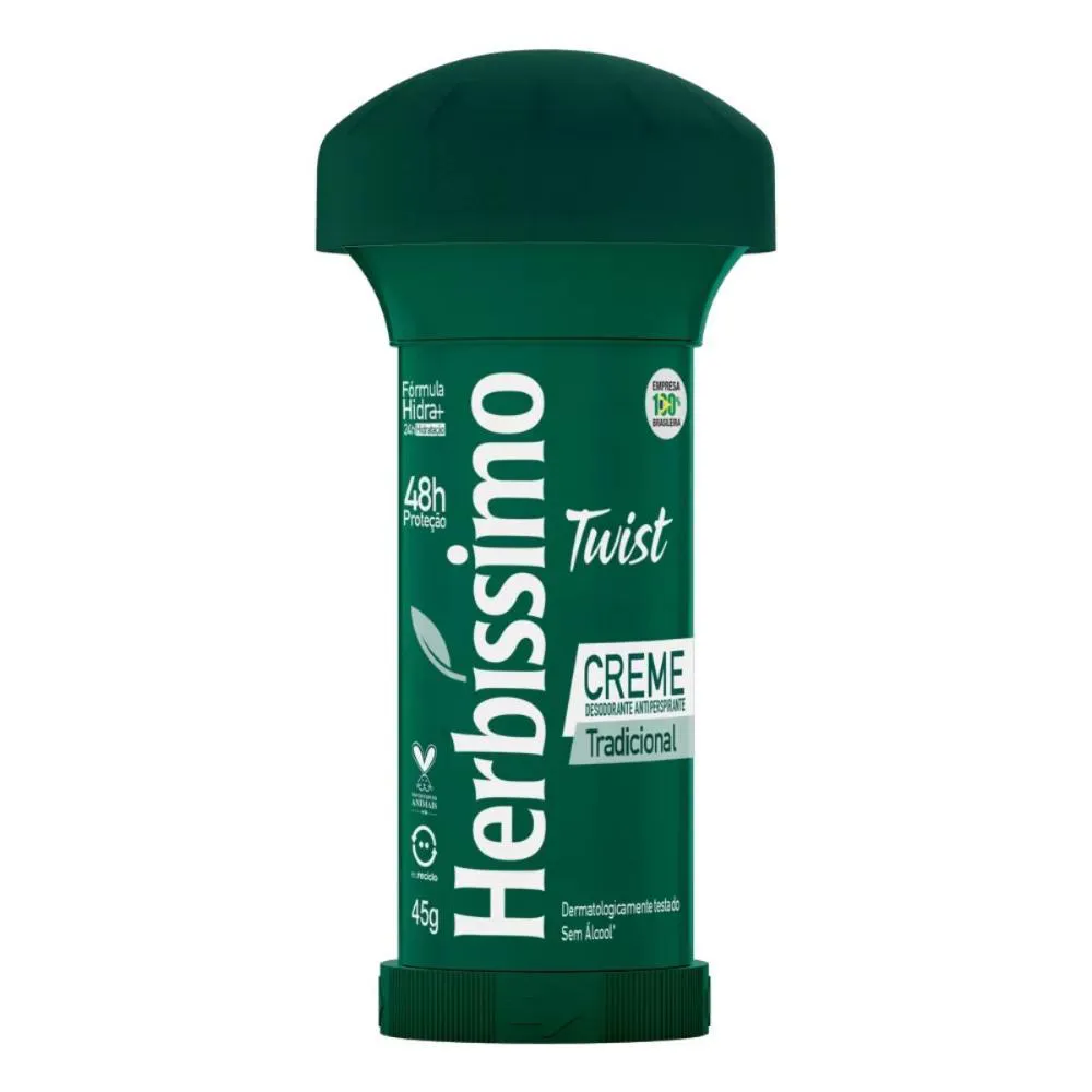 Desodorante Antitranspirante Creme Twist Herbíssimo Tradicional 45g