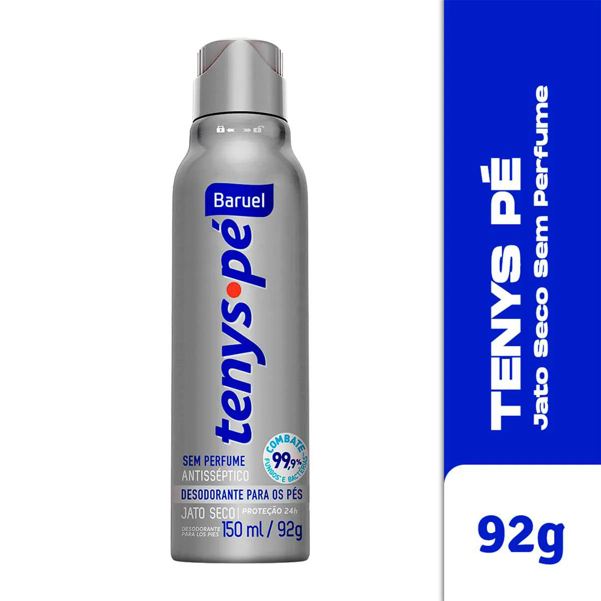 Desodorante Para os Pés Tenys Pé Baruel Sem Perfume Jato Seco com 92g