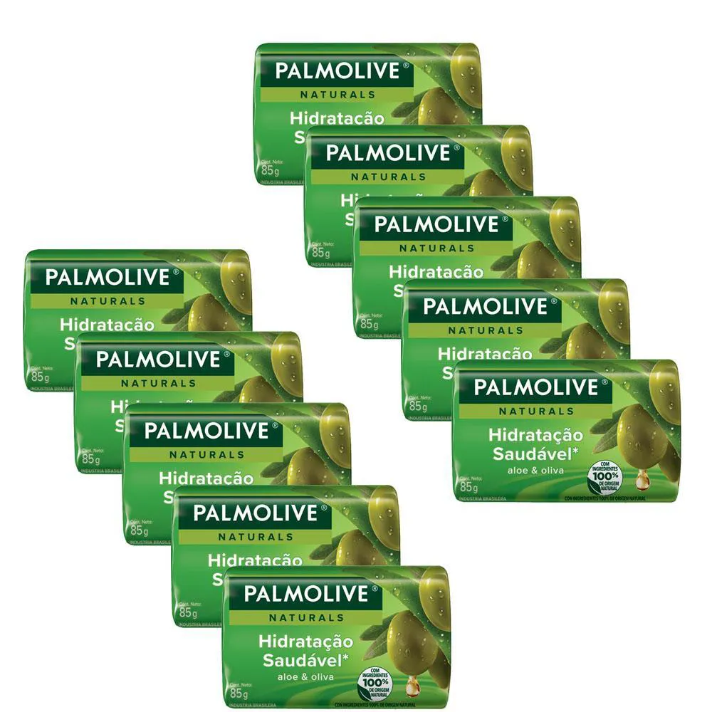 Kit 10 Sabonetes Em Barra Palmolive Naturals Hidratação Saudável 85G
