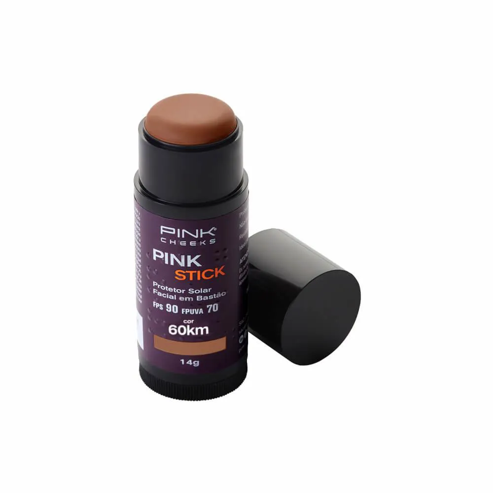 Protetor Solar e Base Pink Stick Fps90 Fpuva70 60Km Ultra- 14G - Pink Cheeks