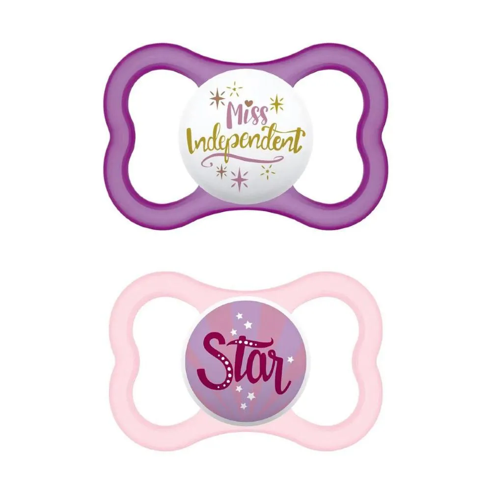 Kit 2 Chupetas Bico De Silicone Air 6M+ Rosa - Mam