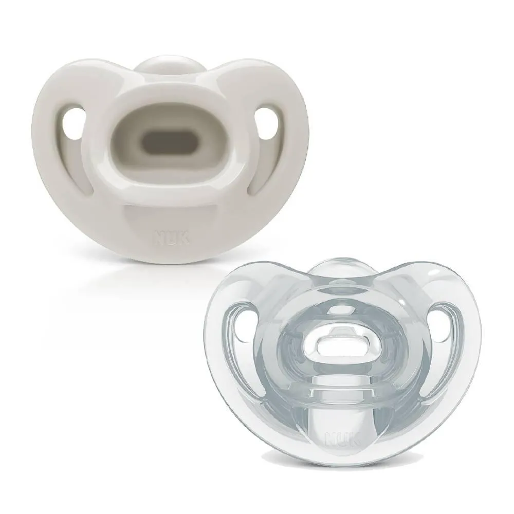Kit 2 Chupetas 100% Silicone Sensitive Soft Fashion - Nuk 0 À 6 Meses Neutra