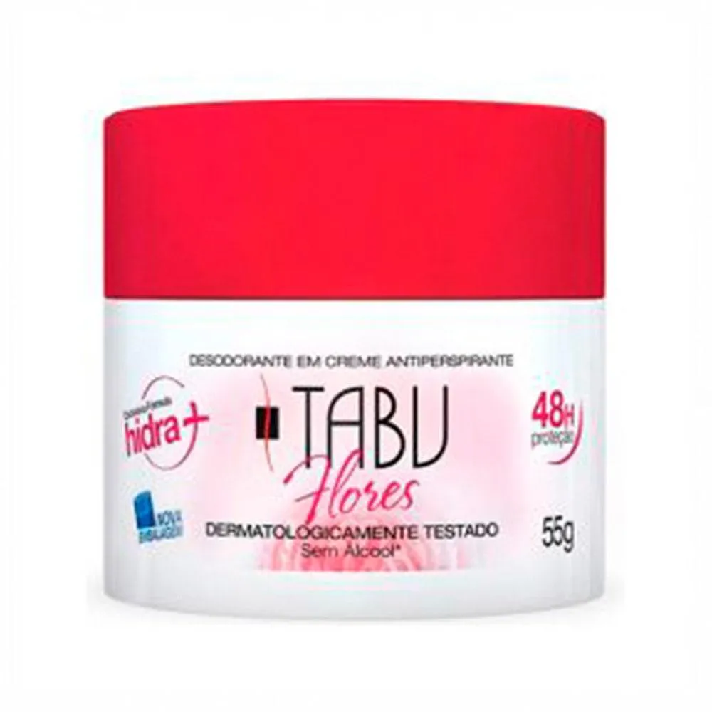Desodorante Antitranspirante Creme Tabu Flores 55g
