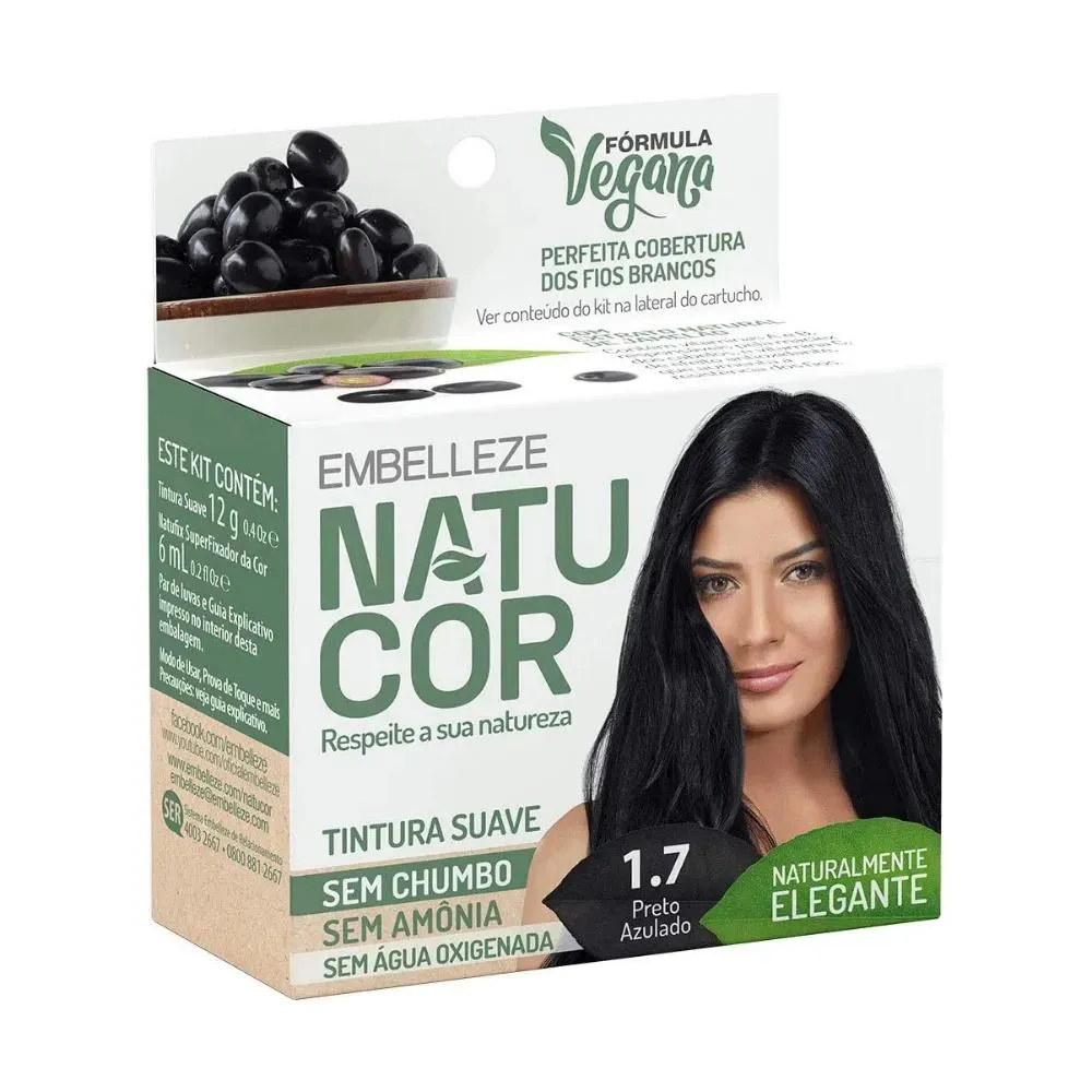 Tonalizante Natucor 1.7 Preto Azulado