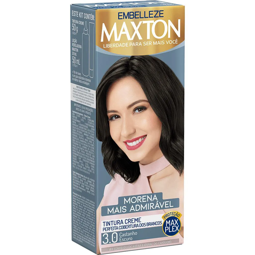Tinta de Cabelo Maxton Morena +admirável Castanho Escuro 3.0