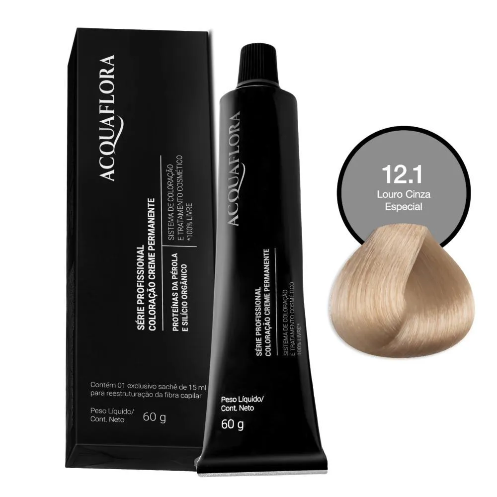 Coloração Acquaflora 12.1 Louro Cinza Especial 60g
