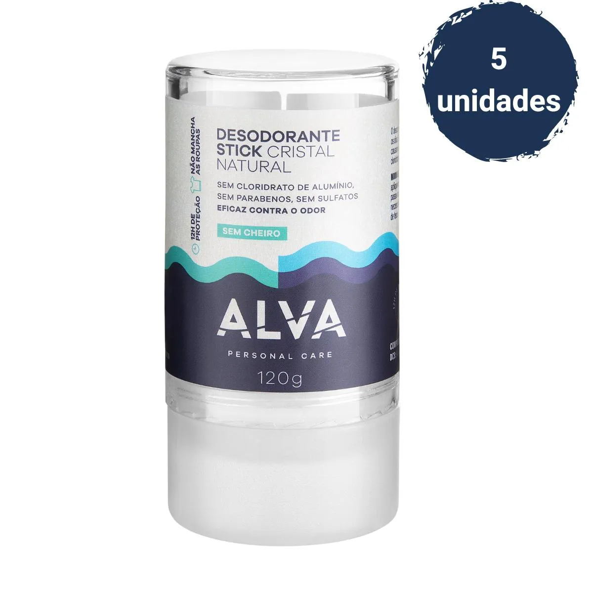 Desodorante Natural Pedra Cristal Alva Alemanha Kit 5 Unidad sem Cheiro