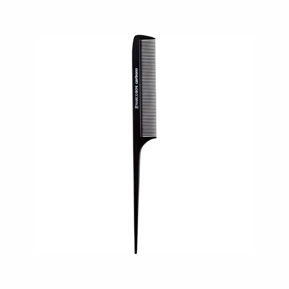 Pente de Cabelo Marco Boni Profissional Carbono com Cabo Pontiagudo Dentes Finos