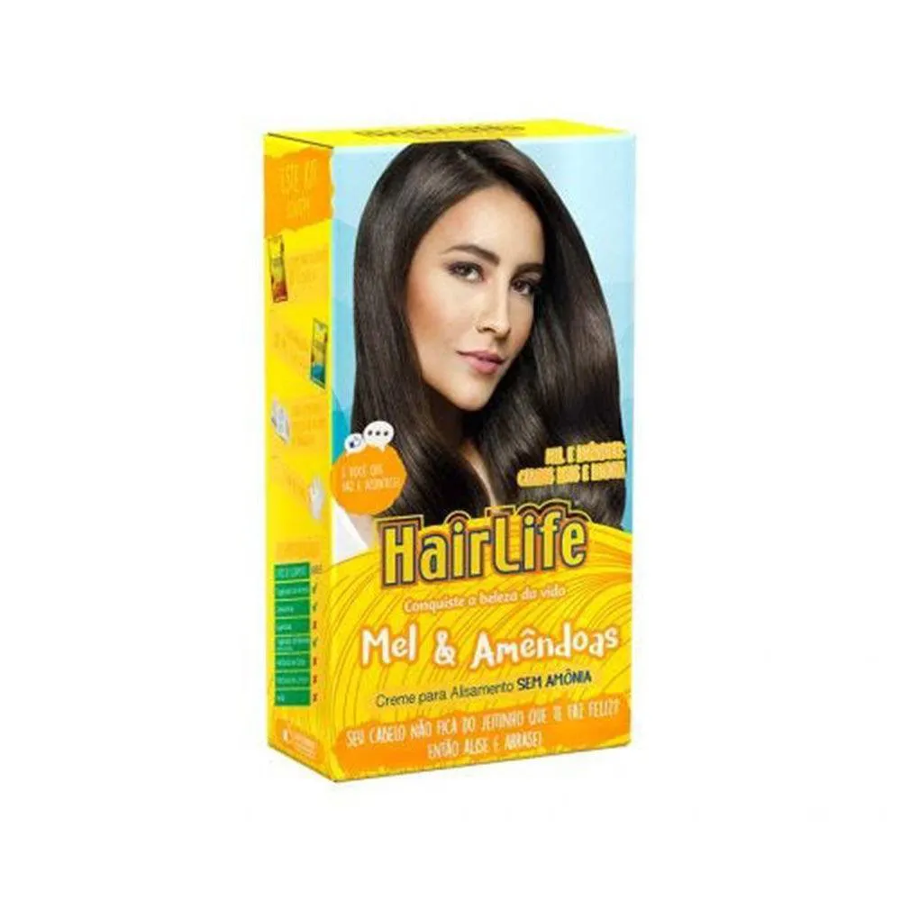 Creme Alisante Hair Life Balanco e Natural Mel e Amêndoas 180g