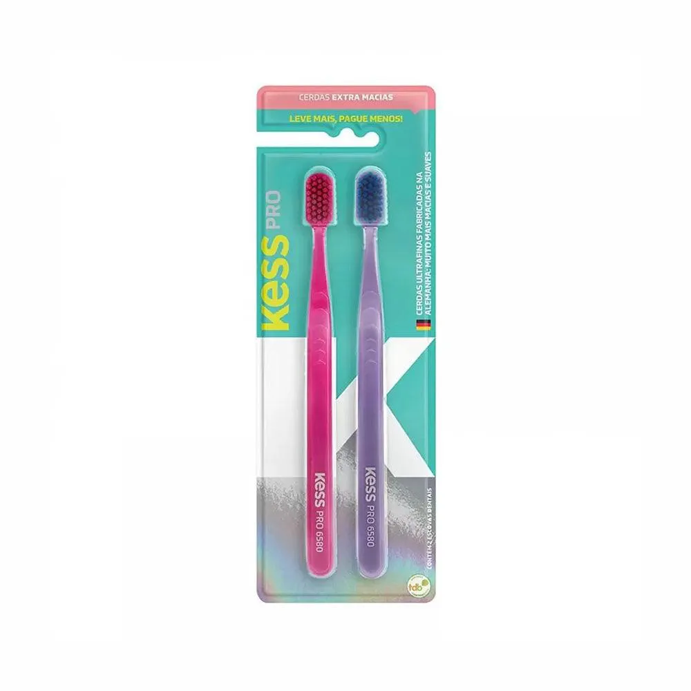 Escova Dental Kess Pro Extra Macia com 2un