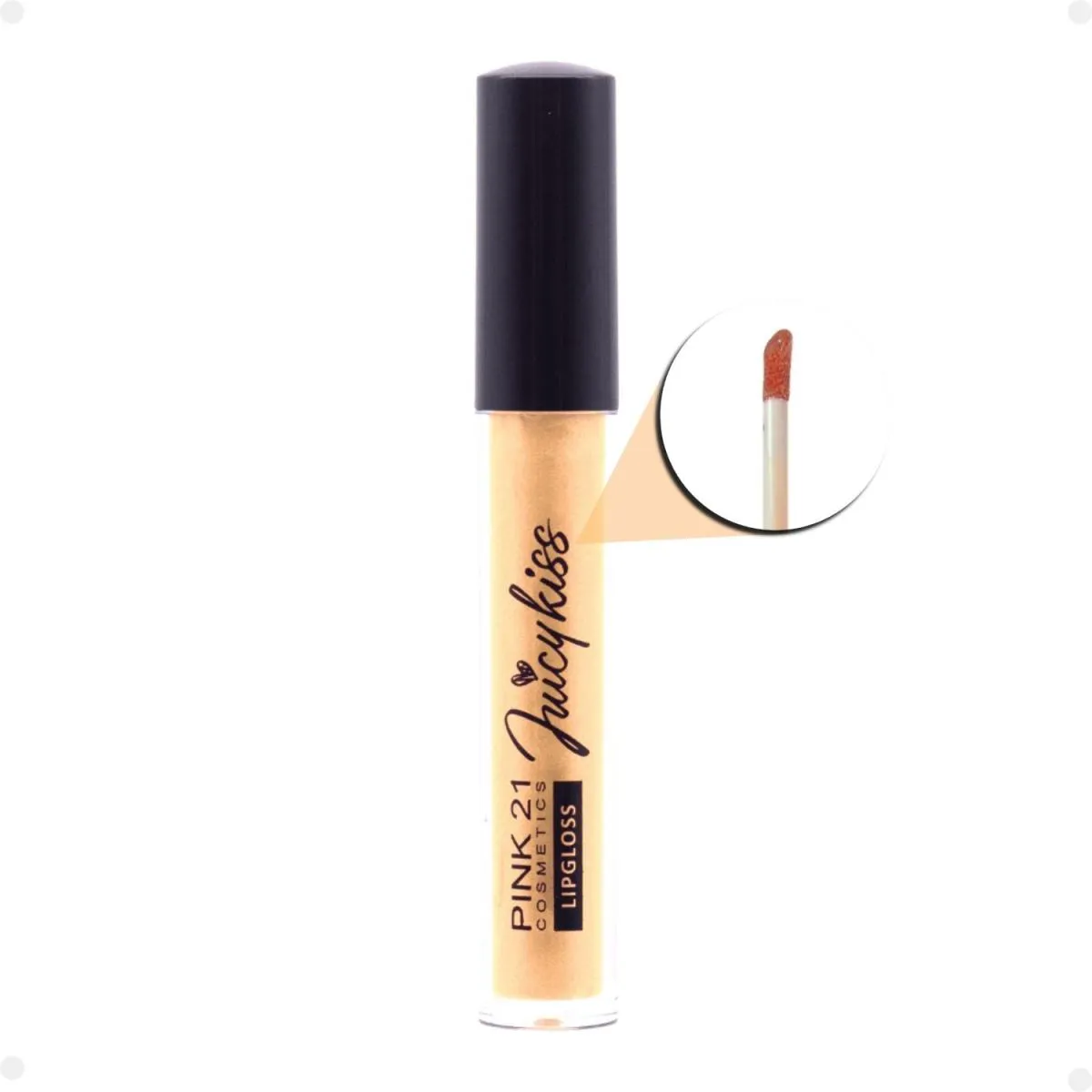 Lipgloss com Glitter Pink 21 Juicy Kiss 01 4ml
