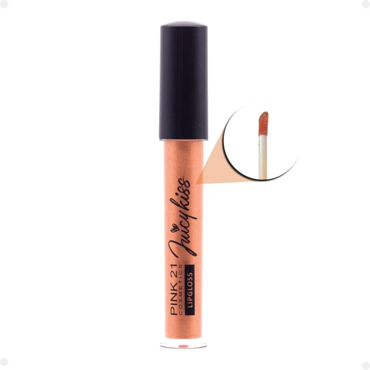 Lipgloss com Glitter Pink 21 Juicy Kiss 02 4ml
