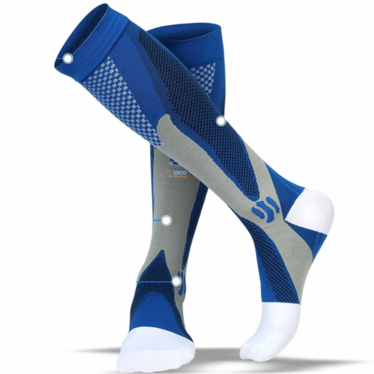 Meia de Compressão Elástica Tecnológica Anti Varizes Original 1par 41a46 Azul