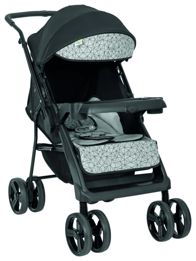 Carrinho de Bebê Joy Ii Tutti Baby Preto e Cinza