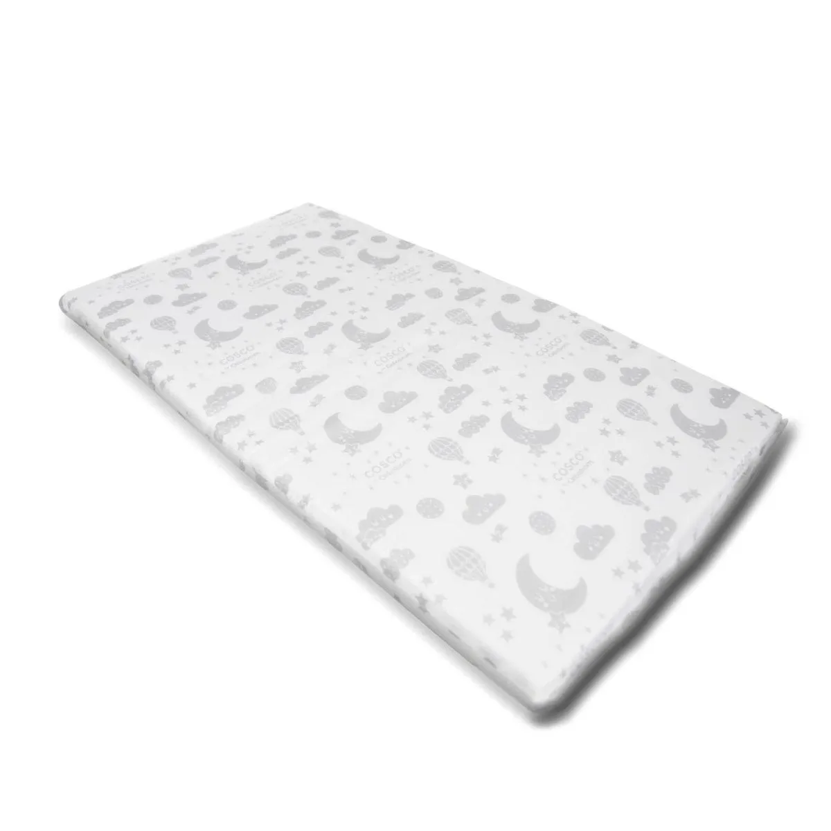 Colchonete para Berço Tam 1 (88x52x4) Cosco - Branco Estampado