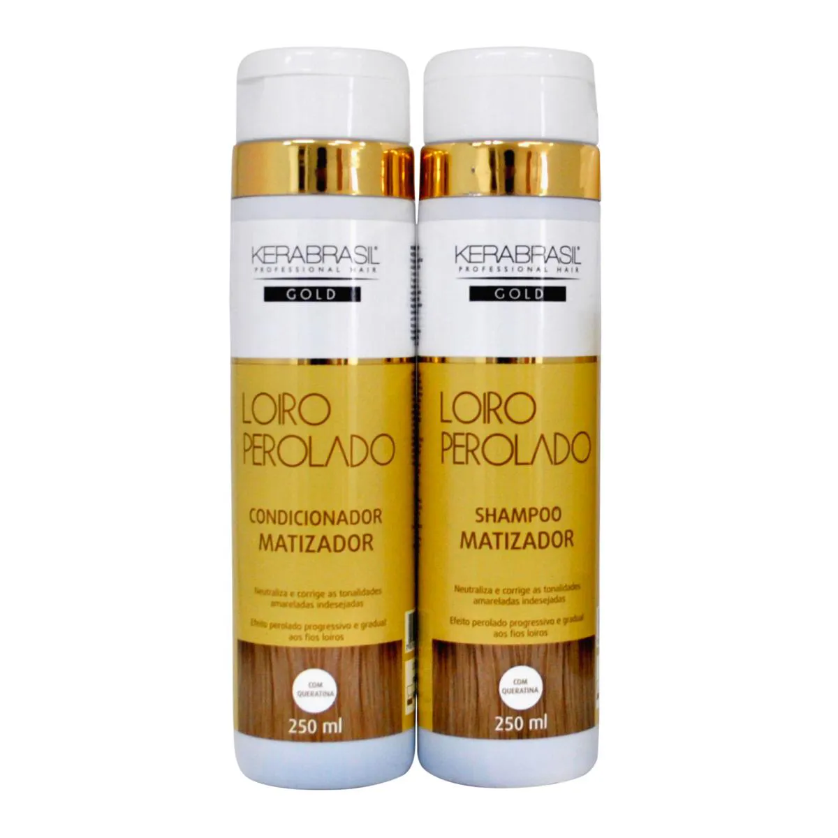 Kit Loiro Perolado Shampoo e Condicionador Gold Kerabrasil