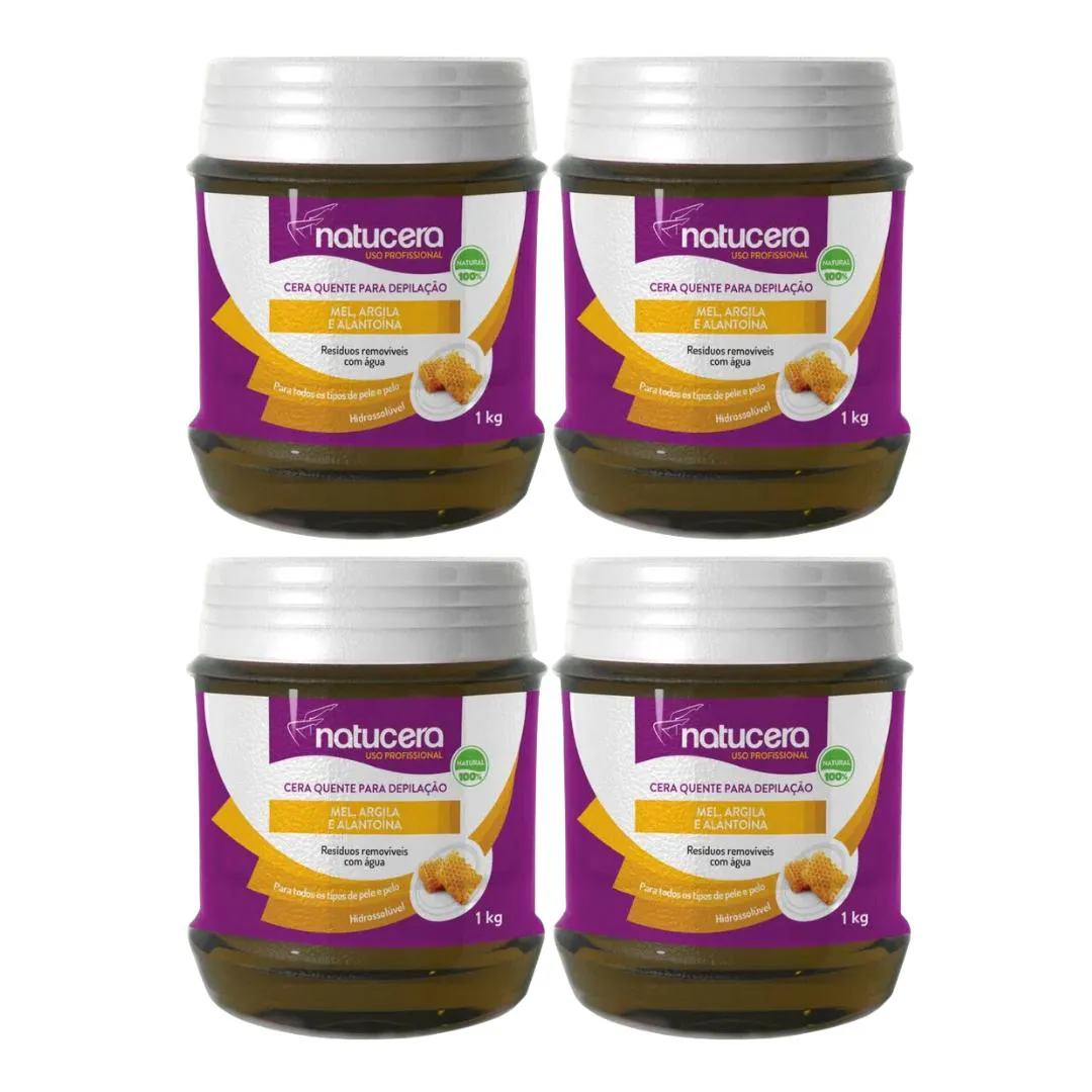 Kit C4 Cera Quente Mel para Depilação 1kg – Natucera