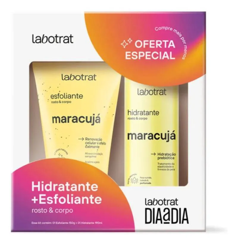 KIT LABOTRAT ESFOLIANTE + LIMPEZA CORPO E ROSTO MARACUJá