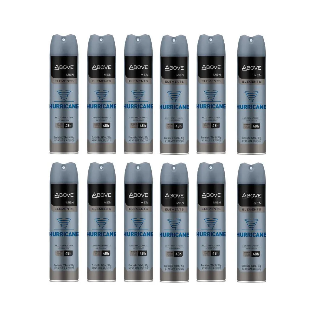 Desodorante Aero Above 150ml Masc Anti Hurricane - Kit C 12un