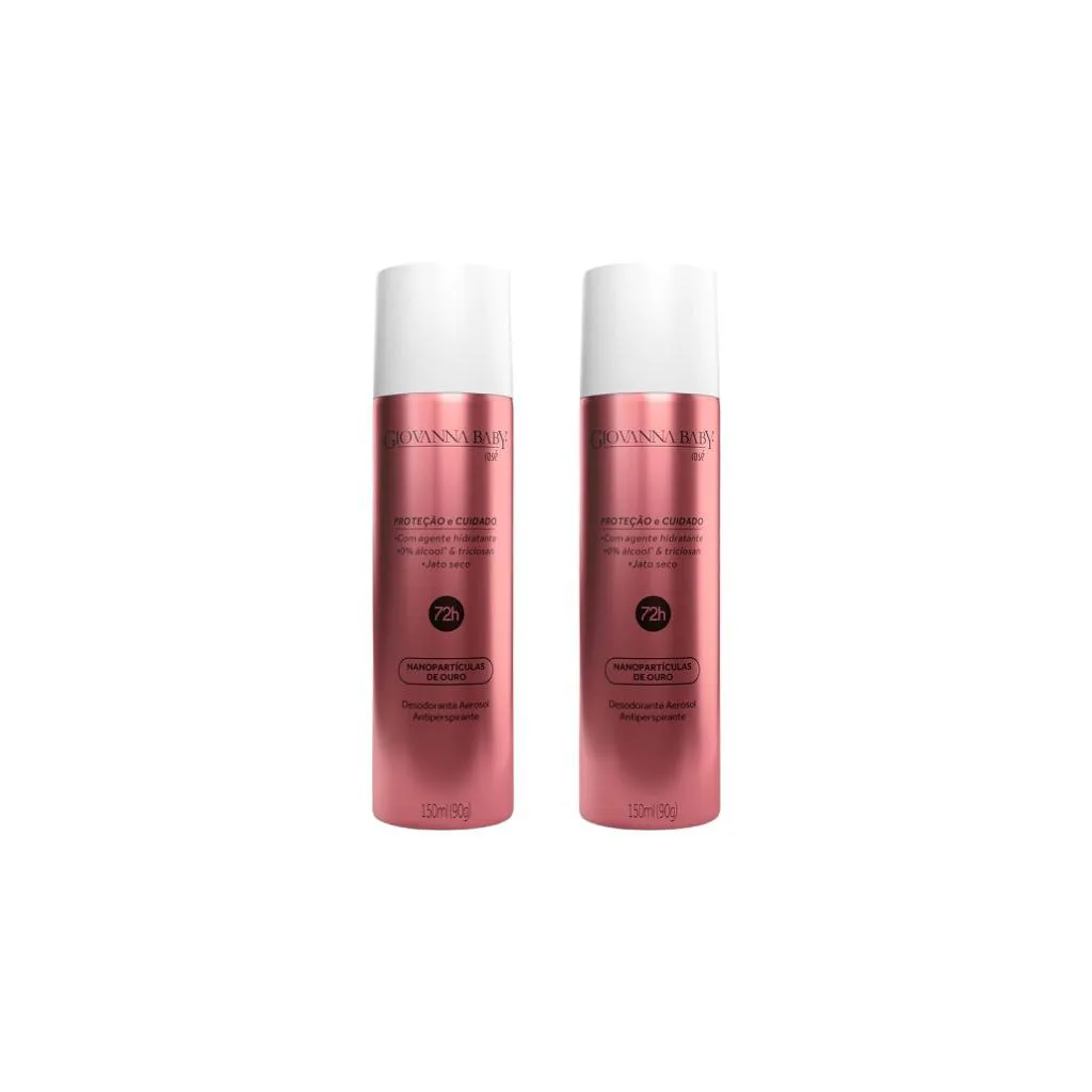 Desodorante Aero Giovanna Baby 150ml Rose - Kit C / 2un