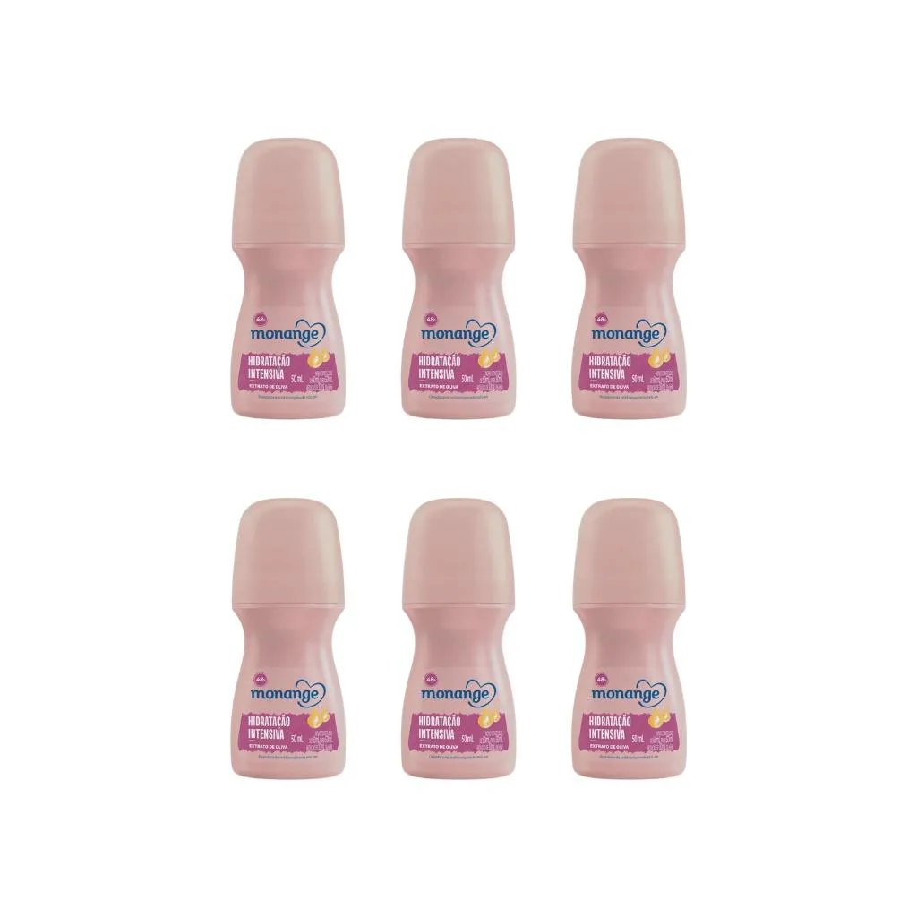 Desodorante Roll - On Monange 50ml Hidrat Intensiva - Kit C / 6un