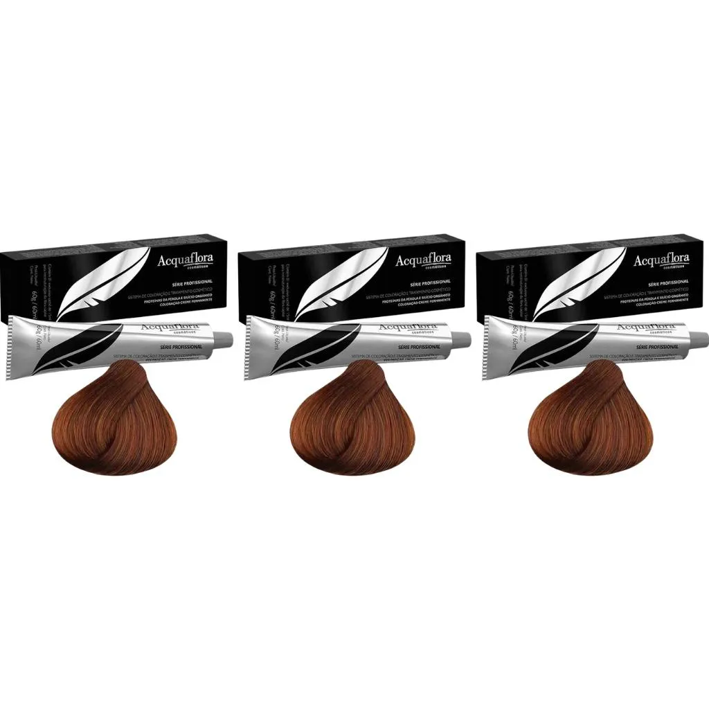 Coloraçao Acquaflora Perm 6.4 Louro Escuro Acob 60g - Kit C / 3un