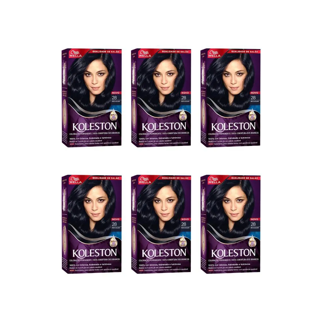 Coloraçao Koleston 28 Preto Azulado - Kit C / 6un