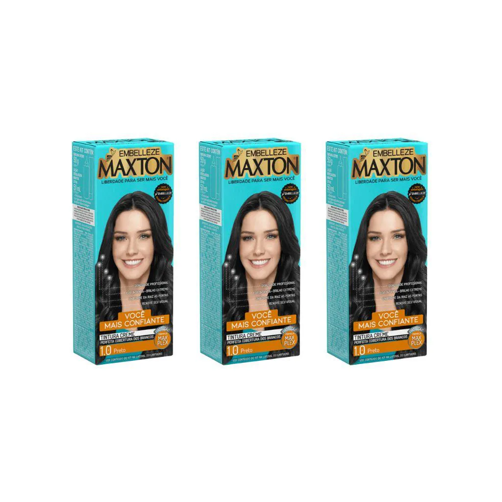 Coloraçao Maxton 1.0 Preto - Kit C / 3un