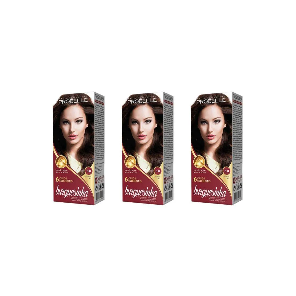 Coloraçao Probelle Burguesinha 5.0 Castanho Claro - Kit C / 3un
