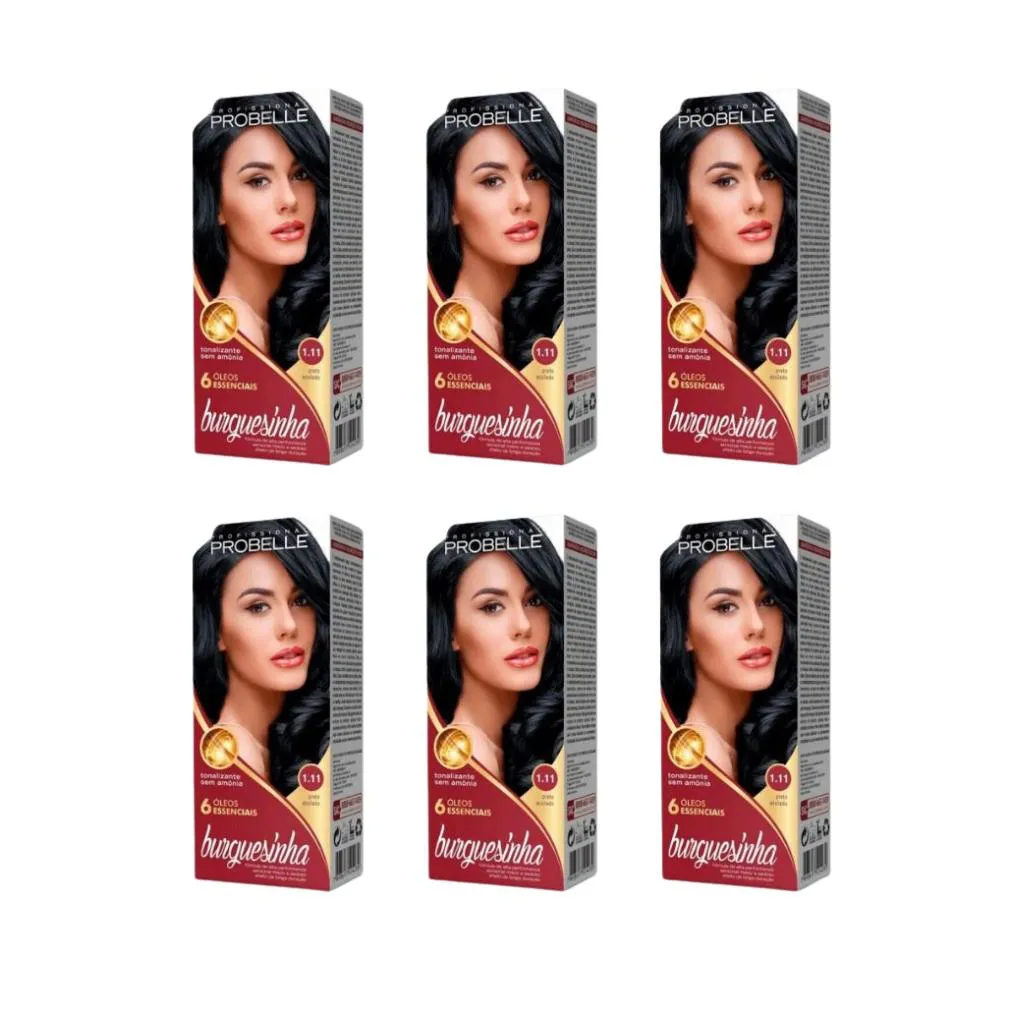 Coloraçao Probelle Burguesinha 1.11 Preto Azulado - Kit C / 6un