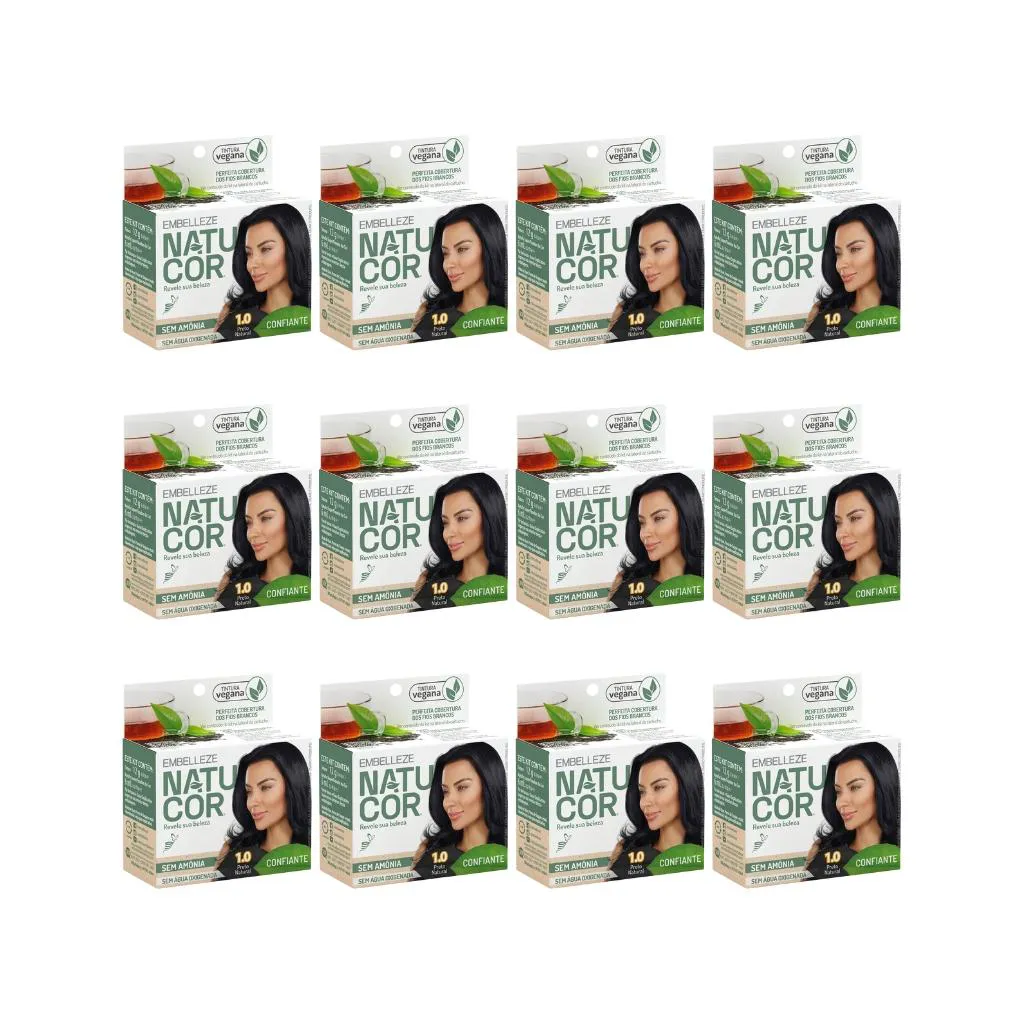 Coloraçao Natucor 1.0 Preto Natural - Kit C / 12un