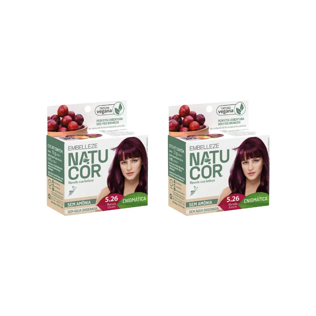 Coloraçao Natucor 5.26 Marsala Escuro - Kit C / 2un